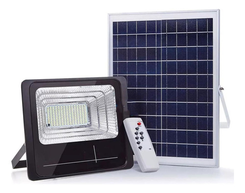 Foco Led 100w Con Panel Solar Sensor Fotocelula Y Control Pg