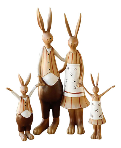 Hy Escultura Abstracta Familia Conejo Habitación Estatuilla