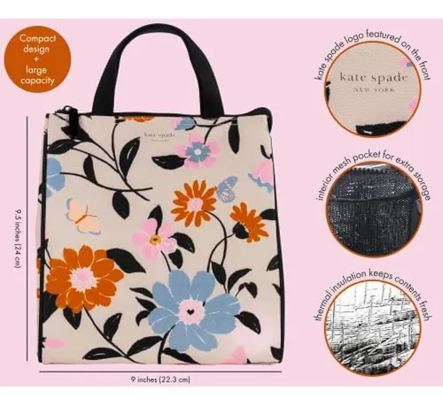 Kate Spade New York Portable Soft Cooler Lunch Bag, Bolsa Té