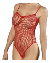 Comprar Body De Red Sexy Elastiazado Lenceria Femenina Rojo Sensual