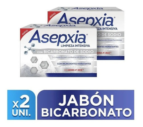Asepxia Jabon Con Bicarbonato De Sodio X 100 Gr X 2 Unidades