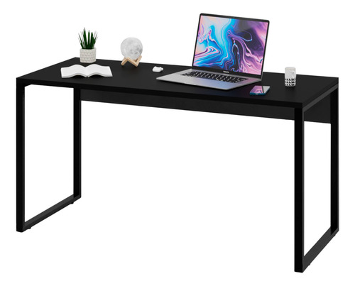 Escrivaninha Netmobil Mesa para escritorio industrial mdp de 150cm x 75cm x 60cm preto