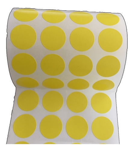 Etiquetas Adhesivas Circulares Amarillas Diam Ø20 Mm X 1000u
