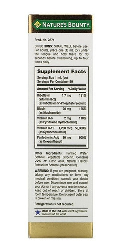 Vitamina B12 Gotas Premium Sublingual Complejo B Eg Bb05