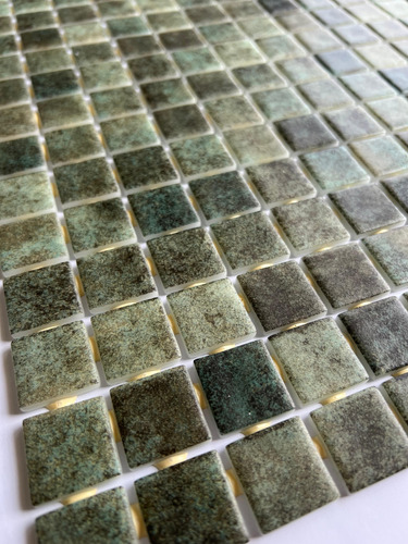 Mosaico Veneciano Okoze 629-25 Piscina Spa Fuente 2.03m² Verde Musgo