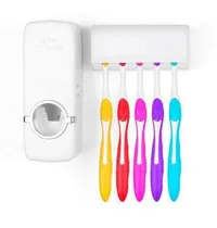 Comprar Dispensador de pasta de dientes con soporte para 5 cepillos, color blanco