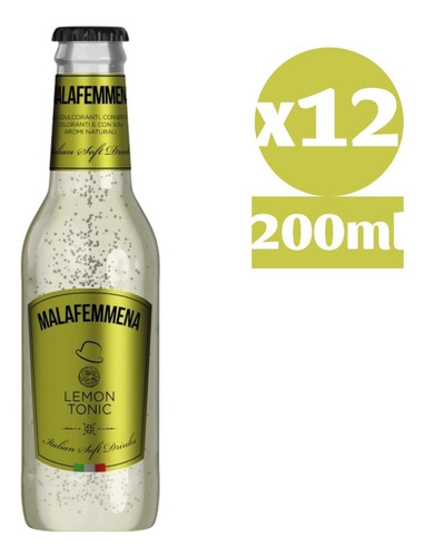 12x Tonica Limon Italiana Premium Malafemmena 200ml Mixer