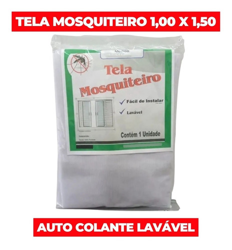 Imagem 2 de 9 de Tela Mosquiteiro Para Janelas 1,00 X 1,50 M Velcro Lavável