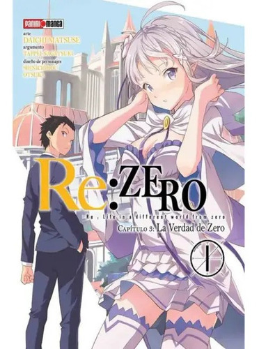 Re: Zero (chapter Three, De Tappei Nagtasuki., Vol. 1. Editorial Panini, Tapa Blanda En Español, 2020