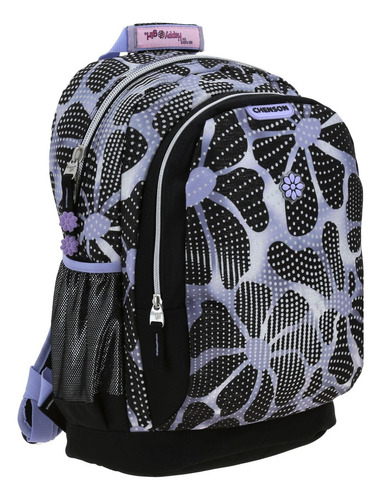 Mochila Happy Girl Quiz Primaria Backpack Hg70568-3 Color Negro Diseño De La Tela Flores