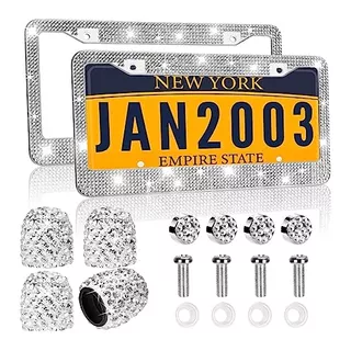 Bling Diamond License Plate Frames 2 Pack Rhinestone ...