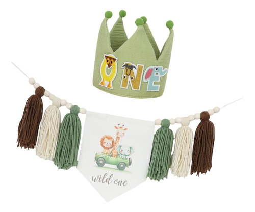 Crown Hat First Birthday Con Sombrero De Dibujos Animados