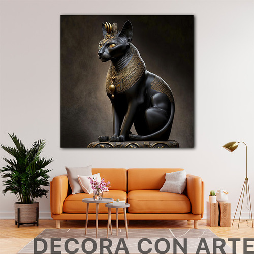 Cuadro Canvas Animales Dorado Fondo Negro Elegante 90x90 N8