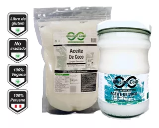 Aceite De Coco X 2 Ltrs (1lt Envase De Vidrio + 1lt Sachet)