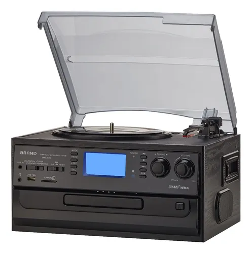 Tocadiscos Bluetooth 10 En 1 Con Altavoz Y Radio Fm Am