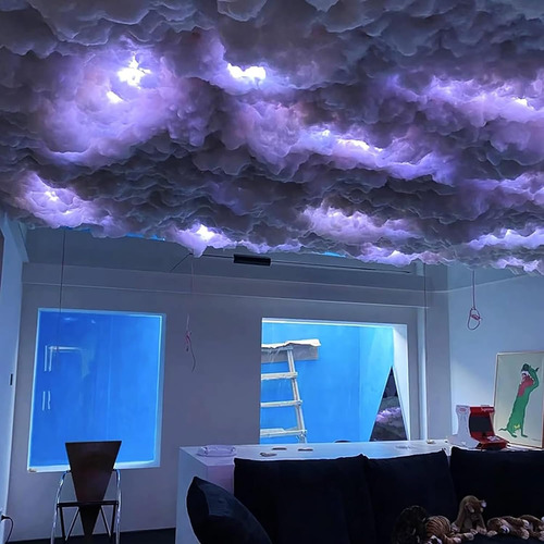 Luz Nube Led Relámpago Multicolor Que Cambia 3d Thundercloud