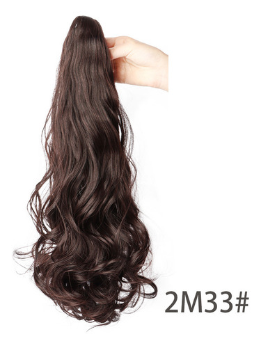 Extensiones De Coleta Onduladas Con Clip De Garra Grande Color Castaño