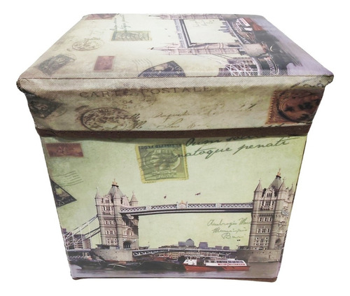 Caja Organizador Forrada Asiento Puff Vintage Hot Sale Color Londonbridge