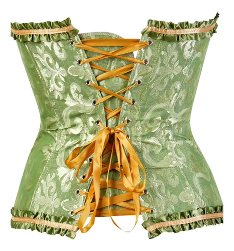 Corset Overbust Brocato Importado Corset Lovers Verde Musgo Xxs