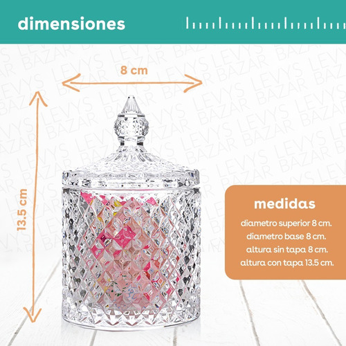 Imagen 3 de 10 de 10 Frascos De Vidrio Para Souvenir 15 Carameleras Candy