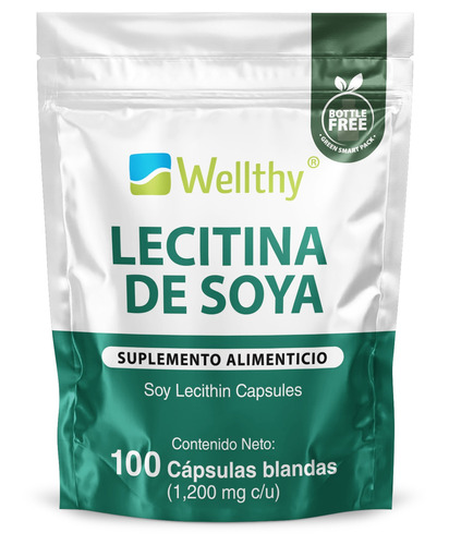 Wellthy Lecitina De Soya De Origen Natural 100 Capsulas 1200mg Se Sin sabor