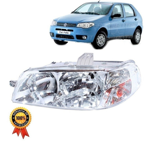 Óptico Izquierdo  Para Fiat Palio 2002 2005 Base Gris