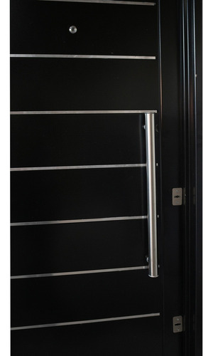Puerta Doble Chapa Inyectada Negra De 90cm Con Apliques Top