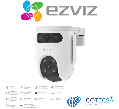 Kit Video Vigilancia 2 Cámara Ezviz Pt 5mp/ Cs-h9c/10mp