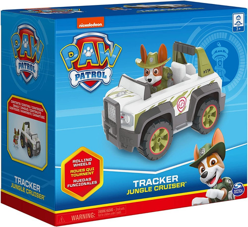 Muñeco C/vehículo Tracker Jungle Cruiser - Paw Patrol E.full