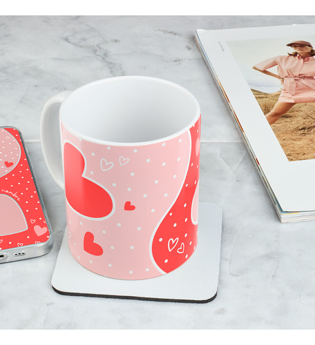 Taza Para Mujer Corazones Con Tu Nombre