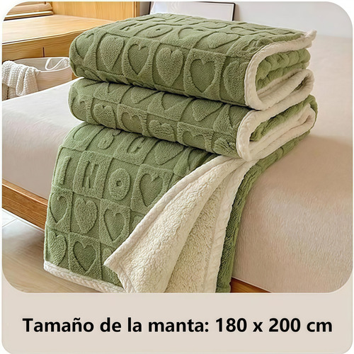 Manta Polar De Coral Suave De Doble Capa 180*200cm Beige