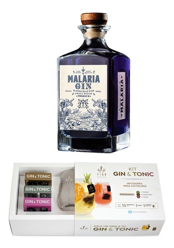 Gin Malaria + Fika Kit Gintonic Mixologia Botanica C/vaso