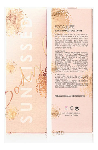 Iluminador Body Glow Focallure Sunkissed - 2 Solar Flare Tom Da Maquiagem Dourado