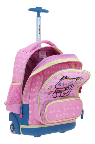 Mochila Grande Con Ruedas Y Luces Led Happy Girl Gispy
