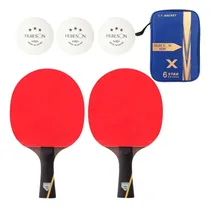 Comprar Kit Tenis Mesa Completo 2 Raquetes 6 Estrelas Capa 3 Bolas 
