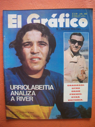 El Grafico 2773 28/11/1972 Potente Boca River Gradassi Envio