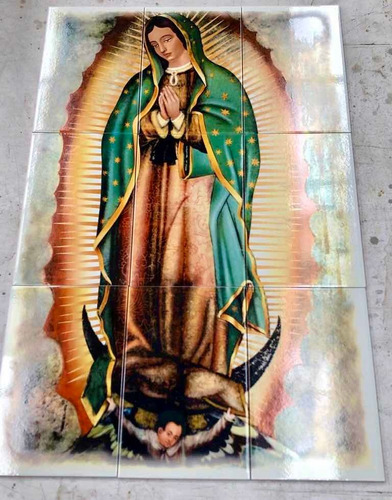 Mural Virgen De Guadalupe 90x60 Cms En Azulejo