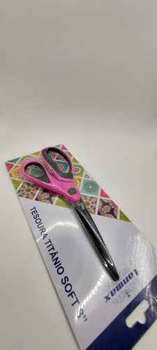 Tesoura Rosa Titânio Soft 8 Lanmax - Não Perde O Corte