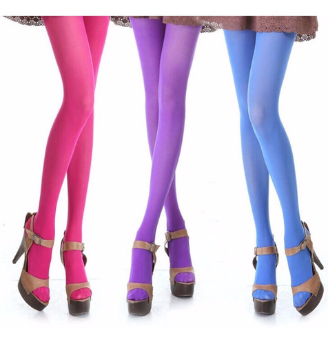 Pantimedias De Colores Gruesas Opaca Moda Japonesa Media