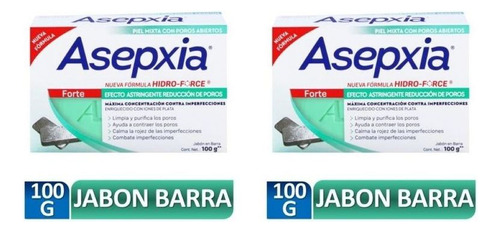 Jabon En Barra Exfoliante Hidro-force Asepxia 100g Pack X2u