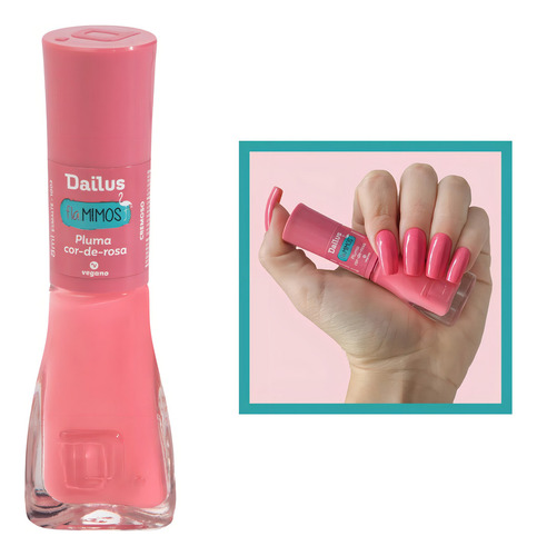 Esmalte Dailus 8ml Pluma Cor De Rosa