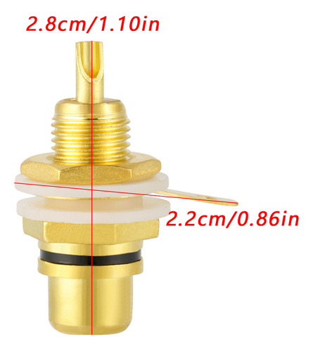 10 Unidades De Terminales Rca Jack Chapados En Oro, Hembra,