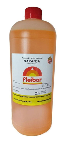 Esencia De Naranja Aromatizante Natural Fleibor X 1 Litro