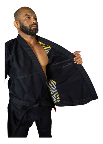Kimono Jiu Jitsu Conflict Traçado Adulto Calça Em Ripstop Preto A4