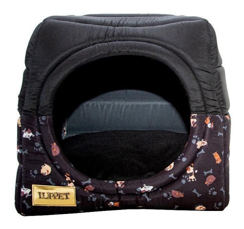 Cama Iglu E Toca Para Cachorro Luppet Luxo Preto Cachorro