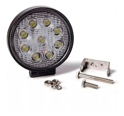 Reflector Faro Led 27w Redondo Ip67 Luz Blanca Auto Moto