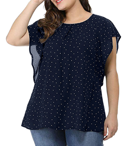 Camisa De Verano Para Mujer, Talla Grande, Manga Con Volante