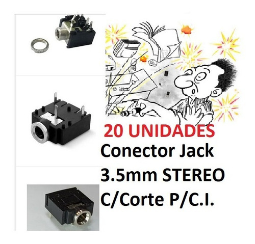 Conector Hembra Jack 3.5mm Stereo C/corte P/c.i. X 20