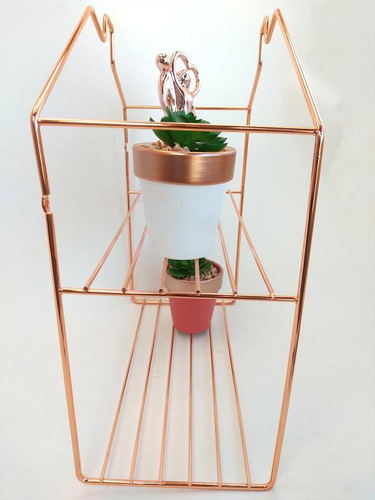Nicho Prateleira Casa Decora Rose Gold 31x16x37cm