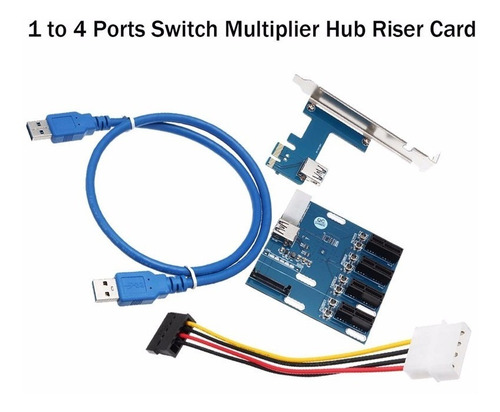 Multiplicador Ver02 X4 Pci-e Riser Rig Mineração Btc, Ether